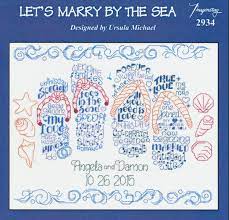 A lovely selection of counted cross stitch kits with a wedding theme. Let S Marry By The Sea By Imaginating Counted Cross Stitch Pattern