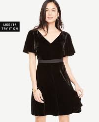 Shop Ann Taylor For Effortless Style And Everyday Elegance Our Short Sleeve Velvet Dress Is The Perfect Sleeved Velvet Dress Velvet Dress Short Petite Outfits
