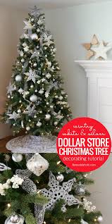 Decorate A Budget Friendly White And Silver Christmas Tree With Ornaments All From The D Silver Christmas Tree Christmas Tree Decorations Christmas Tree Themes