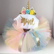 Baby Girls 1st Birthday Baby Bodysuit Romper Tutu Skirt Outfits Infant Clothing Sets Baby Born Christening Gifts Essish