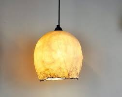 Turn trinkets and trash into magnificent monstrosities. Items Similar To Paper Mache Pendant Light With Beads Recycled Paper Lampshade Paper Pulp Light Transluc Ceiling Lamp Hanging Pendant Lamp Hanging Lights