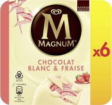 Magnum Glace Batonnet Chocolat Blanc Fraise Miko 6 X 110 Ml 540 G