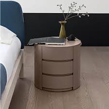 Round Modern Design Bedside Cabinet With Drawers O 50 2 Cm At My Italian Living Ltd Round Bedside Cabinet Round Bedside Bedside Table Design
