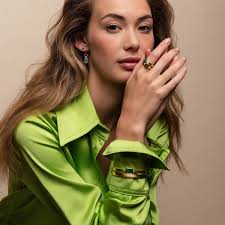 TI SENTO MILANO RING Silver Gold Plated, Green Malachite