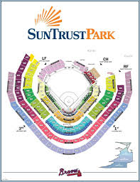 suntrust park map seating chart gates and entrances