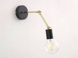 messing moderne verstelbare wand lamp met zwarte lamp houder etsy wandleuchte wandlampe lampen bad