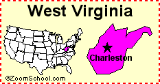 Mark your hometown, where you currently live, or where ever with a heart! West Virginia Facts Map And State Symbols Enchantedlearning Com