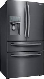 Samsung Showcase 27 8 Cu Ft 4 Door French Door Refrigerator Black Stainless Steel Angle Zoom French Door Refrigerator French Doors Fridge French Door
