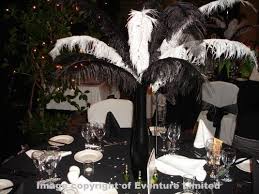 Use a deep red and black color scheme with dim overhead lighting for the best decorative results. Black White Staff Party Eventure Events Weddings Parties White Party Staff Party Black And White Centerpieces