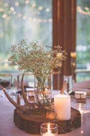 Fall Deer Antler Centerpiece Wedding Centerpieces Rustic Wedding Centerpieces Antler Wedding