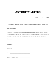 Authorization letter template for word doc word excel templates. Police Certificate Authority Letter
