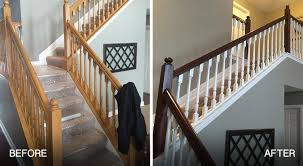 Someone mentioned a high gloss black in the comments and we loved that idea. How Painting Banisters Handrails And Spindles Can Quickly Update A Home Painting Wooden Stairs