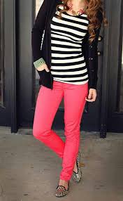 Black And White Striped Shirt With Red Pants Pin By Stephanie Lawson On My Style Fashion Comfortable Winter Outfits Cute Outfits
