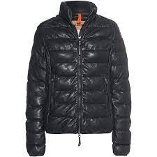 Parajumpers Jodie Leather Black Quilted Leather Jacket 610 Liked On Polyvore Featuring O Collar Leather Jacket Genuine Leather Jackets Slim Fit Jackets