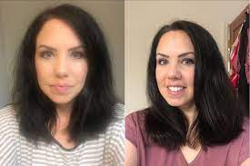 Before And After Using Monat System Both Pictures Blown Out And Styled The Same Way Amazing All My Frizz Is Hair Restoration Lost Hair Hair Growth For Men