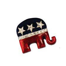Enamel Crystal Republican Logo Pin Brooch Pin Logo Patriotic Jewelry Brooch Pin