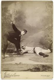 Unidentified two men in a close play - sliding and toucin… | Flickr