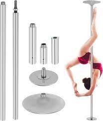 Professional Stripper Pole Heavy-Duty Max Load 440 LB Stripper Pole  Spinning Portable Removable 45mm Pole Dancing Pole for Home for Exercise  Club Party 7.2-9 ft Height Adjudtable & Silver, Trekking Poles -