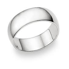 You'll stand out from the crowd with an 8mm ring shining off your finger. 8mm Plain White Gold Wedding Band In 14k
