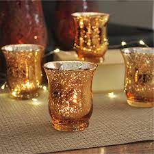 Interesting little candle holder that you can buy in any color you like. 12pcs Gold Mercury Glass Candle Holders Votive Tealight Candlestick Wedding Centerpieces Parties Home Decoration Gift Candle Holders Aliexpress