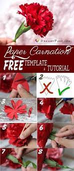 How To Make Carnation Paper Flower Free Template Easy Paper Flower Tutorial Paper Flowers Craft Paper Flower Template