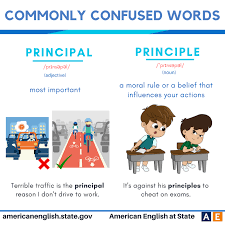 Commonly Confused Words Principal Vs Principle English Language Learning Confusing Words Learn English Words
