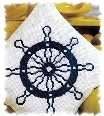Pirate ship cross stitch patterns. Instant Download Pdf Cross Stitch Embroidery Chart Instructions To Make A Ships Wheel Nautical Pirate Circular Rug And Cushion Schooner Chandlery