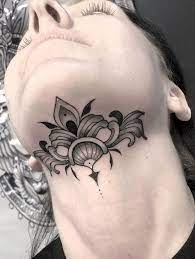 20 Under The Chin Tattoos You Didn T Know You Needed To Boost Your Confidence Pattern Tattoo Face Tattoos For Women Chin Tattoo