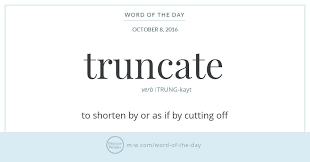 Word Of The Day Truncate Uncommon Words Weird Words English Vocabulary Words