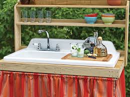 Outdoor kitchen sink drainage ideas. How To Turn A Salvaged Sink Into An Outdoor Bar This Old House