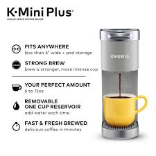 Keurig K Mini Plus Single Serve K Cup Pod Coffee Maker Studio Gray Walmart Com Pod Coffee Makers Camping Coffee Maker Single Coffee Maker