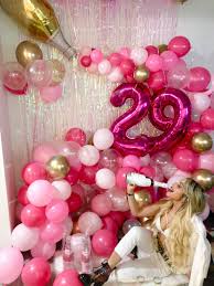 29th Birthday Pink Balloon Decoration 29th Birthday Decorations 29th Birthday Champagne Birthday