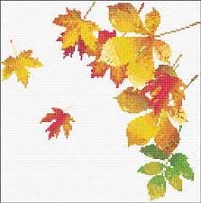 Lizzie kate snippet s83 fall squared cross stitch chart: Autumn Cross Stitch Designs