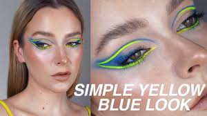 SIMPLE EDITORIAL YELLOW BLUE MAKEUP TUTORIAL