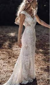 Full Lace Mermaid Wedding Dresses V Neck Cap Sleeve Bridal Gowns Bohemian Beach Garden Custom M In 2020 Bridal Gown Bohemian Lace Mermaid Wedding Dress Wedding Dresses