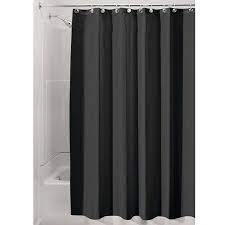 Interdesign Waterproof Fabric Shower Curtain Liner Standard 72 X 72 Black Walmart C Fabric Shower Curtains Extra Long Shower Curtain Long Shower Curtains