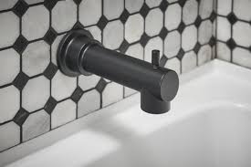 The design is for smaller bathrooms to conserve space. Moen Arlys One Handle 6 Spray Bathtub Shower Faucet At Menards
