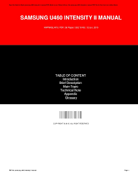 Samsung u460 intensity ii manual