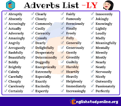 The words used to describe walking or running at different speeds (quickly or slowly for example) are excellent examples of adverbs of manner. English Adverbs List