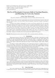 Need the translation of jawatan kosong in english but even don't know the meaning? Pdf The Use Of Phonological Awareness Skills In Teaching Phonetics And Phonology For University Students