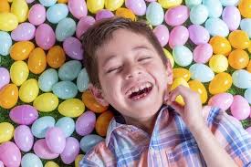 Happy Easter Laughing Eggs Feasting Basket. White Illustration Workshop  Bunny Bundle. Marbling Background Wallpaper Stock Illustration