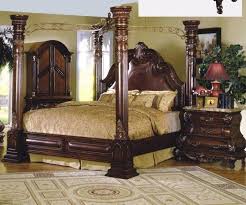 Mcferran B9099 Ek Monaco Dark Cherry Finish King Size Canopy Bedroom Set 3 Pcs B9099 Ek Set 3 Buy Online Canopy Bedroom Sets Canopy Bedroom Bedroom Set