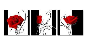 Black And White Wall Painting Flowers Purple Verbena Art 3 Panels Black And White Background With Red Abstract Flowers Pictures Prints On Canva Flower Art Abstract Wall Art Black And White Painting