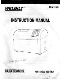 Be sure to adjust your favorite recipe accordingly for use with the bread machine. Welbilt Abm1l23 Instruction Manual Pdf Download Manualslib