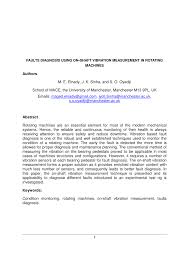 Pdf Fault Diagnosis Using On Shaft Vibration Measurement In