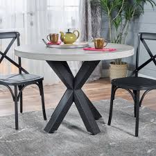 Maybe you would like to learn more about one of these? Teague Modern Lightweight Concrete Circular Dining Table With Cross Base By Christopher Knight Home Off White On Sale Overstock 16743272