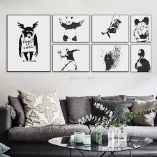 Free shipping to 185 countries. Grosshandel Moderne Schwarz Weiss Banksy Poster Print Urban Graffiti Wandkunst Bild Hipster Home Decor Madchen Frieden Leinwand Malerei Kein Rahmen Von Lyq669 16 82 Auf De Dhgate Com Dhgate