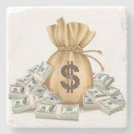 very fun bag stacks of cash coaster set zazzle com in 2021 money bag clip art money pictures