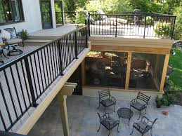Deck and patio combination for ours the would just be a 2nd story rather than 4 steps designs small backyard decks. Patio And Deck Combinations Columbus Decks Porches And Patios By Archadeck Of Columbus