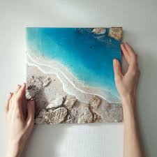 カスタムの壁の装飾 エポキシ樹脂アート 海の絵 室内装飾 現代美術 in 2021 resin art ocean wall art seascape paintings